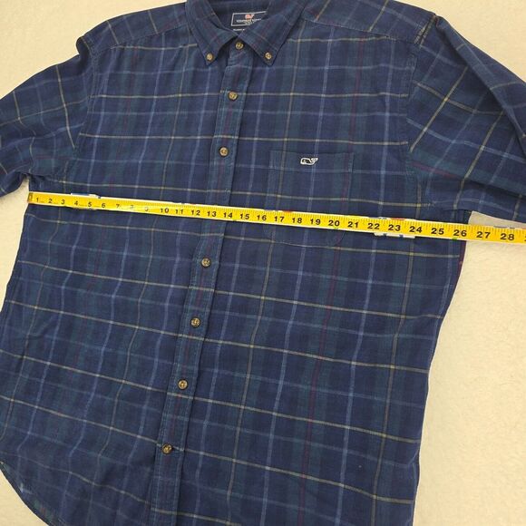 Vineyard Vines Classic Fit Mens Long Sleeve Plaid‎ Tucker Shirt Size XL Blue - Picture 14 of 16